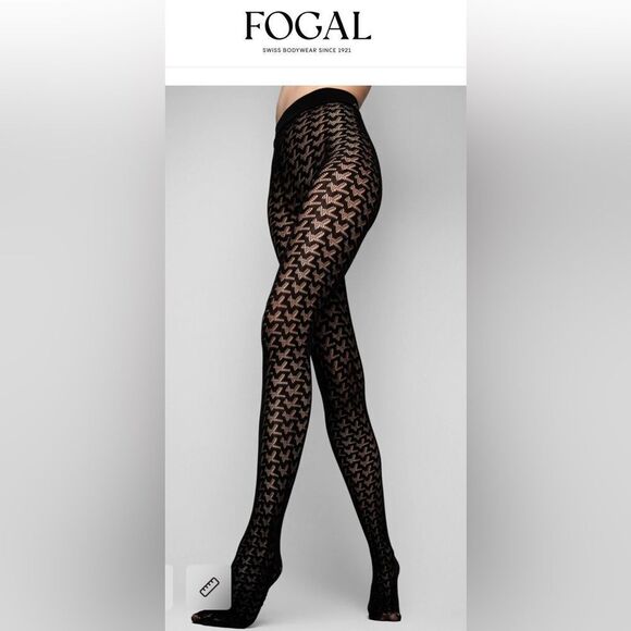 Zadig & Voltaire x Fogal net logo black tights.  Small New in package - Picture 1 of 12